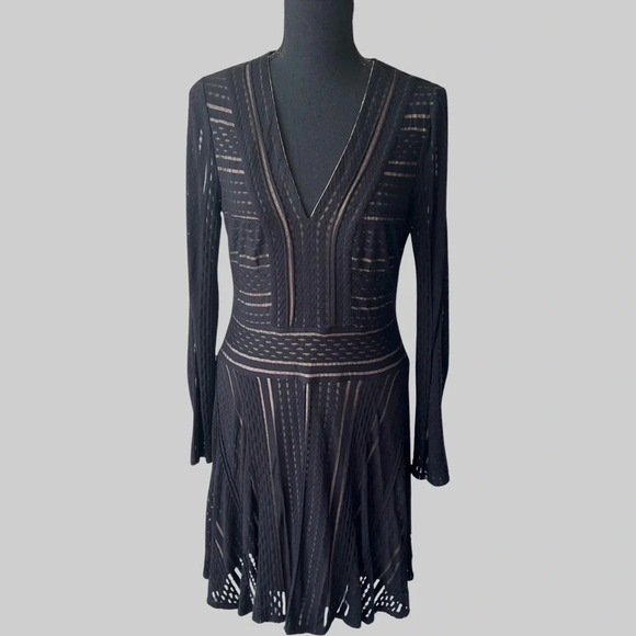 BCBGMAXAZRIA Kinley Fit and Flare Stretchy Lace Dress - Picture 2 of 16